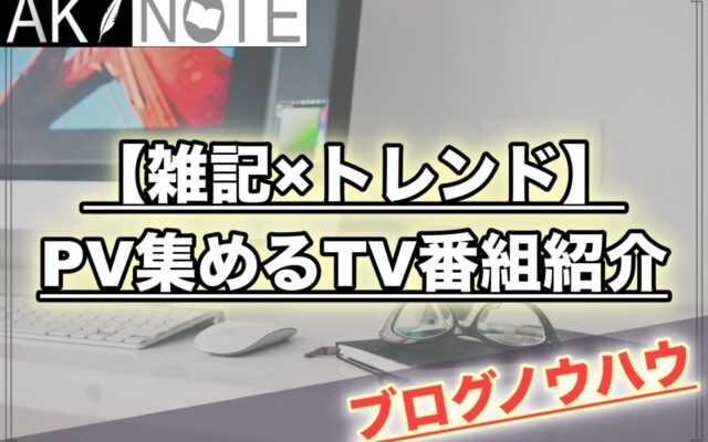 雑記ブログでアクセスを集めやすいテレビ番組を紹介!ポイントを解説!